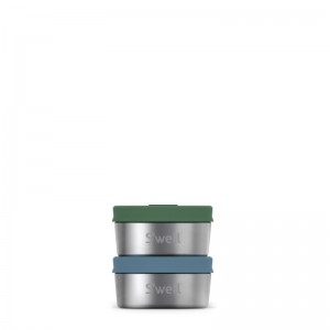 Blue Silver Swell Mini Canister Set | OLMO5393