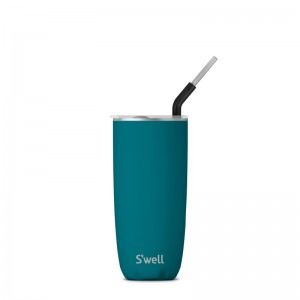 Peacock Blue Swell Tumbler with Straw | OAUD6877