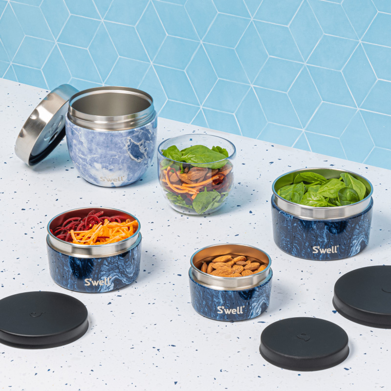 Azurite Marble Swell Food Canister Set | DPMX3446