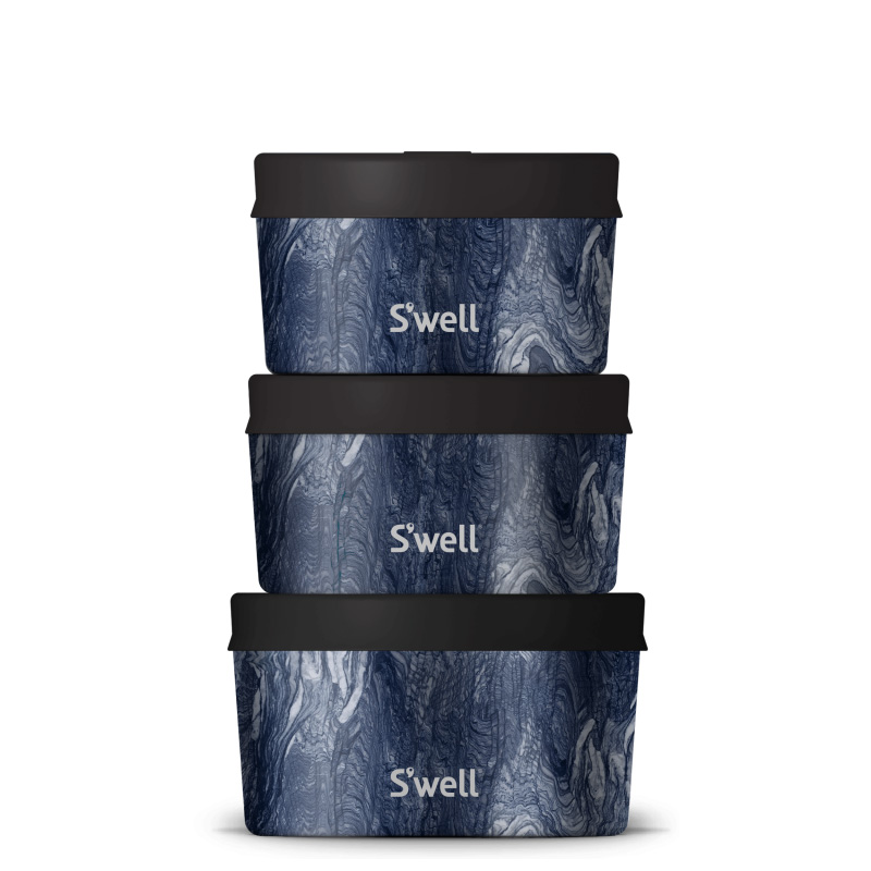 Azurite Marble Swell Food Canister Set | DPMX3446