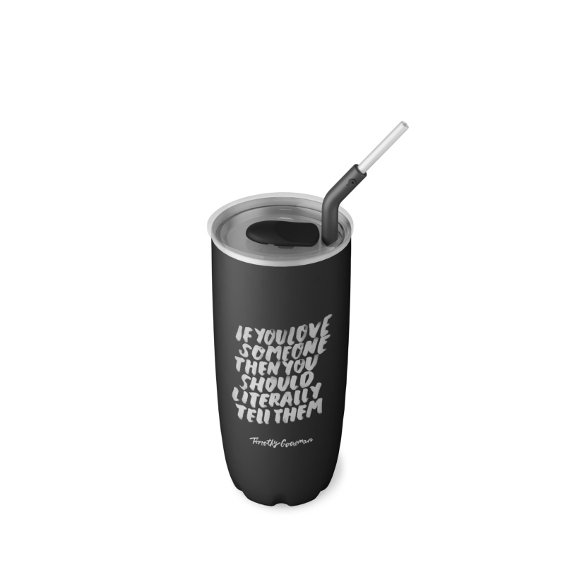 Black Swell Timothy Goodman x S'well Tumbler with Straw | NTEW5630