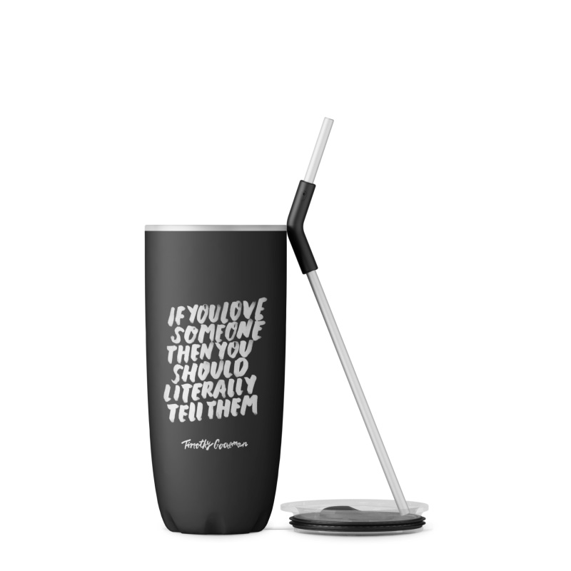 Black Swell Timothy Goodman x S'well Tumbler with Straw | NTEW5630