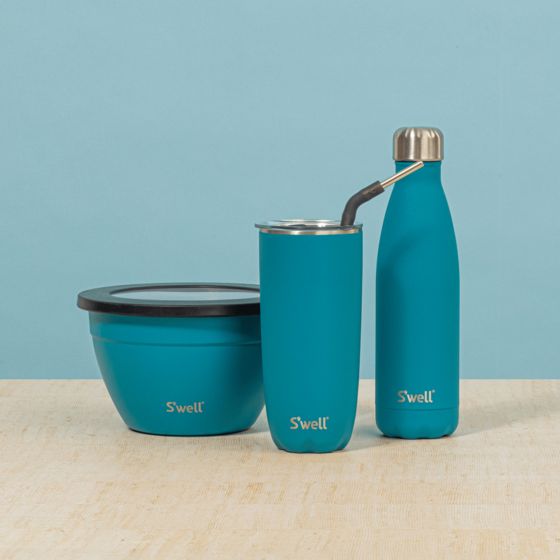 Peacock Blue Swell Tumbler with Straw | OAUD6877