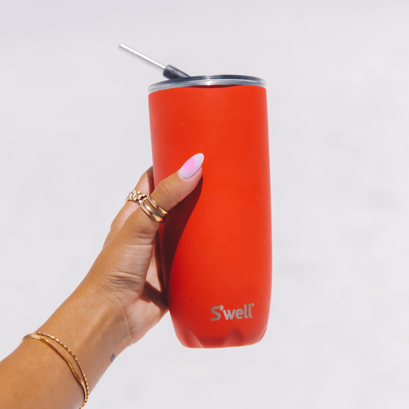 Red Swell Tumbler with Straw | VLHY5558