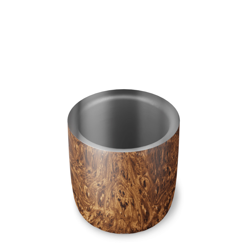 Teakwood Swell Ice Bucket + Tongs | IQVV2813