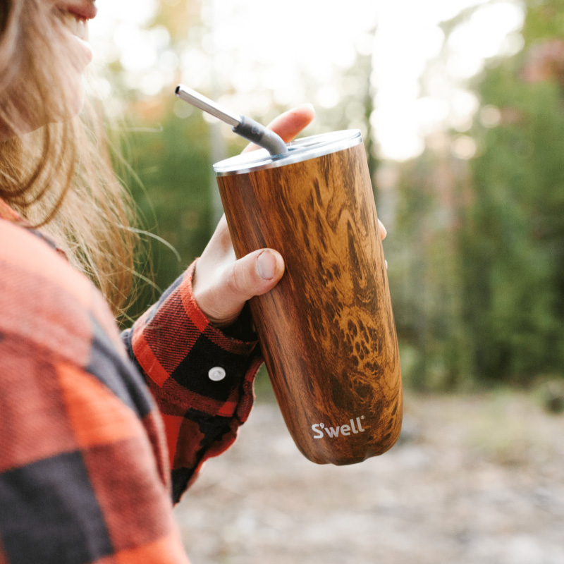 Teakwood Swell Tumbler with Straw | HLXD1210