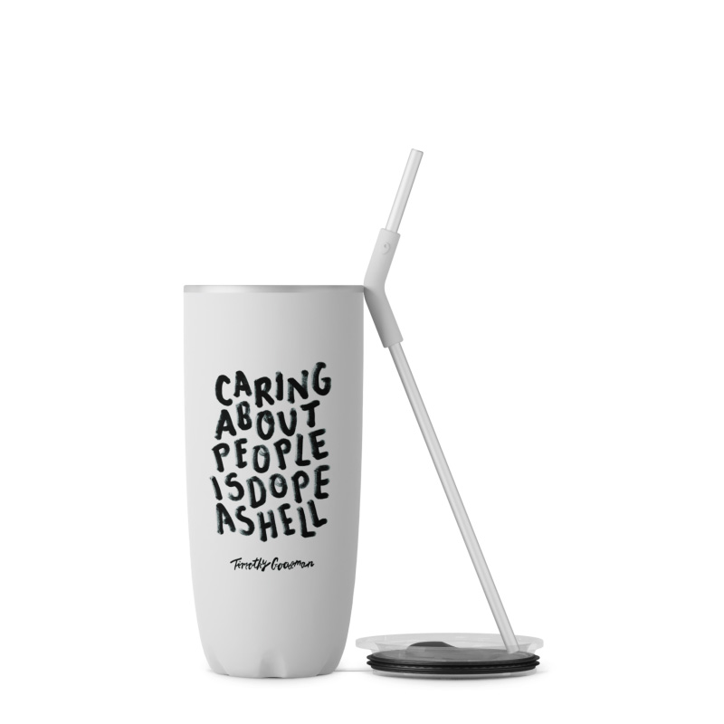 White Swell Timothy Goodman x S'well Tumbler with Straw | DPYF9558